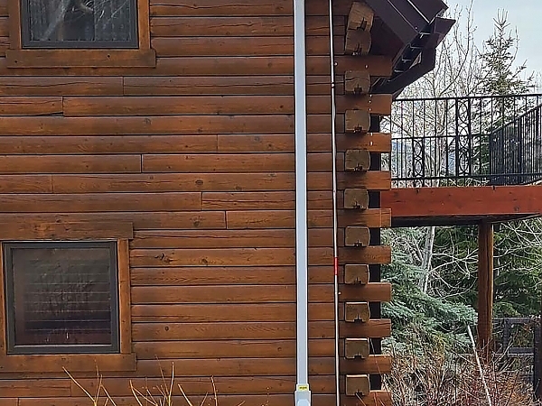 Side view of wood home 