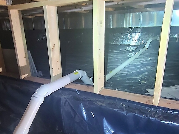 Crawl space and piping radon testing